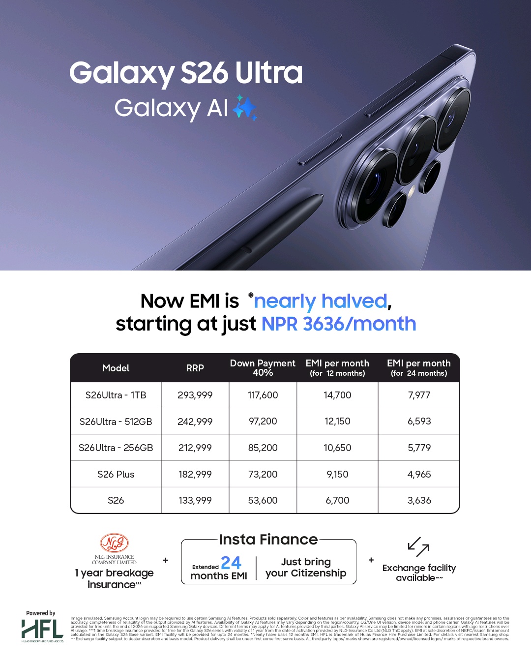 Samsung Galaxy S26 Series EMI in Nepal 2026